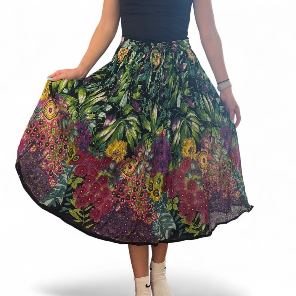 Vintage Floral Multicolor Women's Skirt